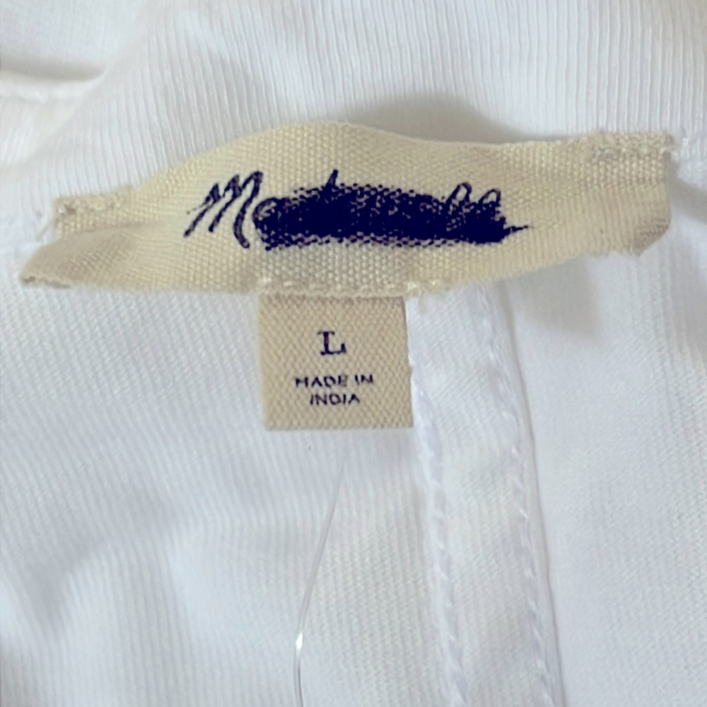 Madewell NWT Puff-Sleeve Tee in Eyelet White Size Large - Picture 7 of 7